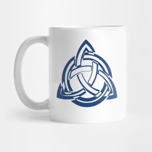 Blue Celtic Triquetra Black And White Mug